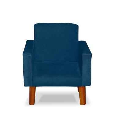Imagem de Mini Poltrona Cadeira Infantil Nina De Criança Suede Azul Marinho