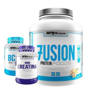 Imagem de Kit Whey Fusion Protein 2Kg+ Bcaa 100G+ Creatina 100G - Brn Foods