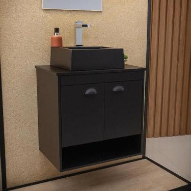 Imagem de Gabinete Armário Para Banheiro 50Cm Mdf Com Cuba - Latina - Riverzza