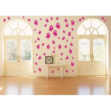 Imagem de Adesivos Borboletas Asas Aredondadas kit com 68 Borboletas - Gaudesivo