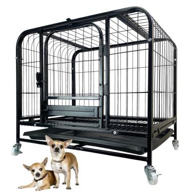 Imagem de Gaiola Pet Cao Gato Cachorro Animal de Estimaçao  Canil Pet Shop Bandeja Removivel Transporte Rodinhas Ambiente Seguro