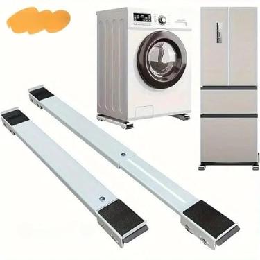Imagem de Suporte de Alumínio com Rodas, Base Carrinho Universal para Geladeira, Fogão e Máquina de Lavar, Leve e Durável (3 UNI,Aleatório)