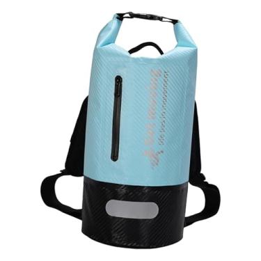 Imagem de Dynwave Mochila estanque grande e leve com alça, ideal para guardar objetos na praia, natação e viagens. Mochila flutuante à prova d'água para homens, Azul Claro