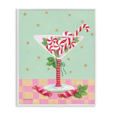 Imagem de Stupell Industries 'Festive Peppermint Martini', arte giclée emoldurada, branca, 28 x 35 cm