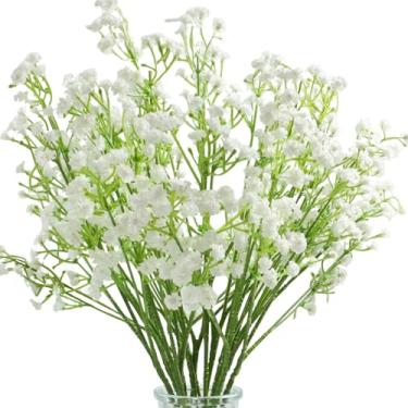 Imagem de Bairdish Babys Breath Flowers Artificial Bulk-15 Bundle Faux Gypsophila Decoração de Festa de Casamento, Hastes Florais Falsas para Vaso Casa Jardim Mesa Centro de Mesa Decoração de Casa de Fazenda