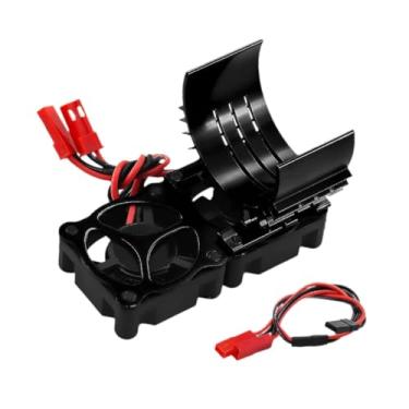 Imagem de KiBcsLic Ventilador de resfriamento para motor de carro RC, peça portátil de alto desempenho, acessório para carro RC, dissipador de calor de liga de alumínio, Preto