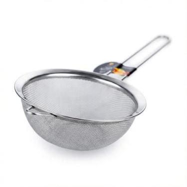 Imagem de Peneira Inox 8cm Cozinha Profissional Malha Fina Reforçada