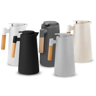 Imagem de Garrafa térmica de 1L para café e chá com alça de madeira Deluxe