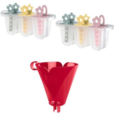 Imagem de Conjunto de 1 Suporte para Filtro de Café 103 Vermelho + 2 Forma de Mini Picolés em Plastico
