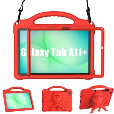 Imagem de Sanyetral Capa infantil para tablet Samsung Galaxy Tab A11 Plus 2025/A9 Plus 2023 de 11 polegadas, capa para Galaxy Tab A11+/A9+ com protetor de tela, alça protetora à prova de choque com alça de