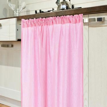 Imagem de Hahafelt Cortinas ocultas de armário para lava-louças com haste telescópica e haste braçadeira para lava-louças, mesa de 99 x 99 cm, cortina para cozinha embaixo da pia (rosa)