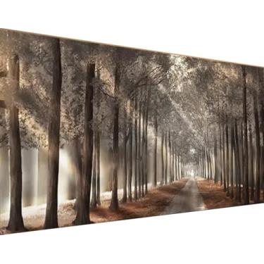 Imagem de MOMDEDP Kit de arte de diamante grande floresta 5D para adultos, pintura de diamante de paisagem grande de 70 x 40 cm com tela numerada, kits de artesanato de joias de perfuração completa, presente