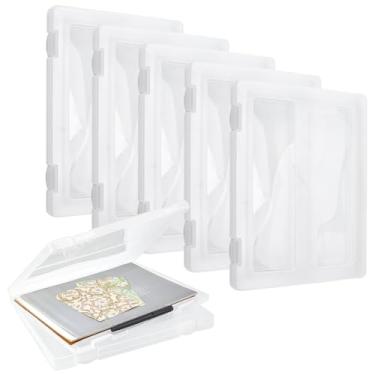 Imagem de FINGERINSPIRE Caixa de armazenamento de arquivos de plástico A4 com 6 peças, diâmetro interno de 23,5 x 31,3 cm, caixa organizadora de revistas de plástico transparente para escritório, casa, material