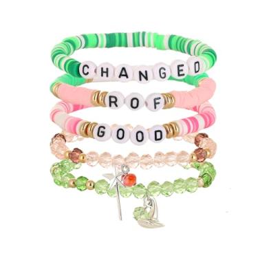 Imagem de Brivica Pulseiras de amizade para mulheres, varinha e chapéu de bruxa, pulseiras com contas para melhor amiga, joias verdes e rosa, acessórios de fantasia, one-size, polímero, Sem Pedra Preciosa