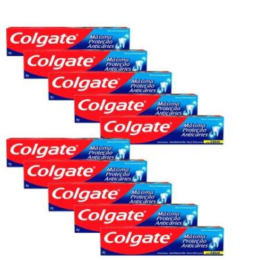 Imagem de Kit 10 Creme Dental Colgate Máxima Proteção Anticáries 90g