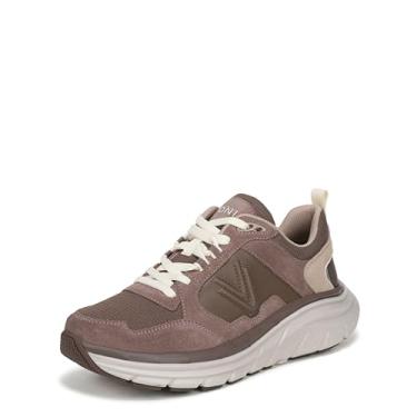 Imagem de Vionic Tênis feminino Walk Max Skyline, Couro chocolate ao leite/camurça, 5 Wide