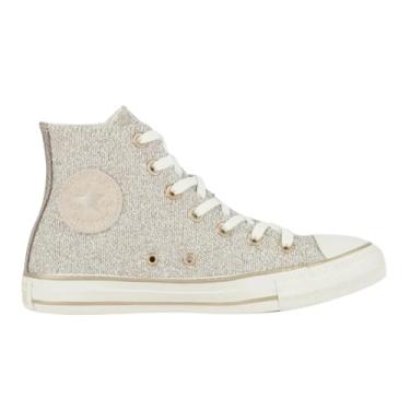 Imagem de Tênis Converse All Star Cano Alto em Lurex, Ouro Claro, para Mulheres (OURO CLARO, BR, Adulto, Numérico, 37)