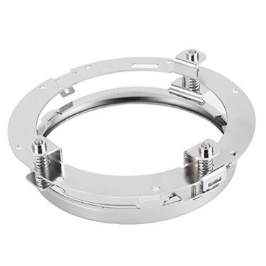 Imagem de Generic Suporte de Montagem de Farol Redondo de 7" Construção de Ferro Durável Adequada para JK, Resistente a Choques à Prova D'água, 1 Unidade, Base de Fixação de Farol de Motocicleta/carro (Prata)