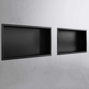 Imagem de Nicho de chuveiro de aço inoxidável – Prateleira embutida de parede para banheiro, sala de estar e quarto – Design horizontal, organizador de banheiro durável e elegante