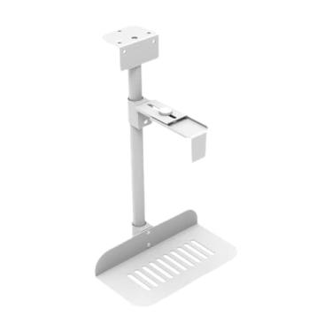 Imagem de VHDY85KA Suporte de CPU de escritório sob a mesa, suporte de torre de PC suspenso ajustável para PC com acessórios giratórios de 360° (branco)