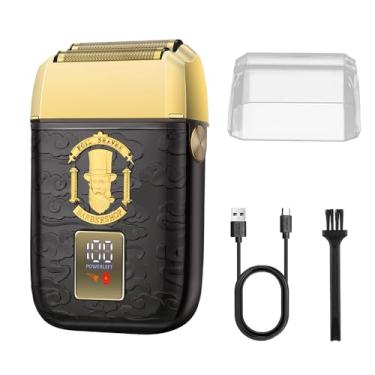 Imagem de HIENA PRO Máquina de barbear profissional para homens, aparador de alumínio elétrico duplo, aparador de precisão de cabeça careca sem fio, barbeador elétrico, recarregável com USB, presentes para