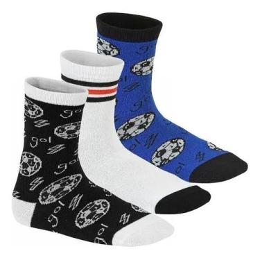 Imagem de Kit 3 meias Infantil Menino Molekinho Escolar Casual Cano Médio Cor:ve