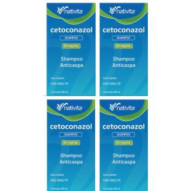 Imagem de Shampoo Cetoconazol Anticaspa 20mg/ml 100ml - Nativita, 4 unidades