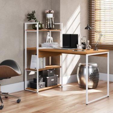 Imagem de Mesa Escrivaninha Industrial Office Com Estante E Prateleiras - Kappes