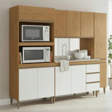 Imagem de Armário de Cozinha Modulada Compacta 4 peças 2,40m Essenza Móvel na Ca