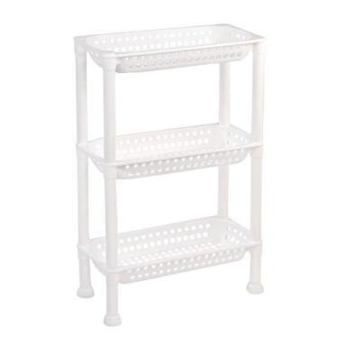 Imagem de Estante Fruteira Plástica Multiuso com 3 Prateleiras Branca Utti Orden