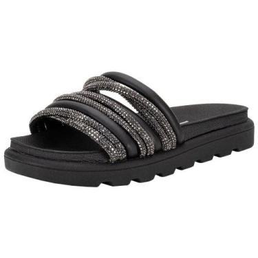 Imagem de Tamanco feminino flat vizzano 6459132, Preto, 35