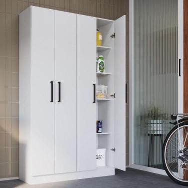 Imagem de Armário Multiuso Rivera 4 Portas 8 Prateleiras - IRM, BRANCO