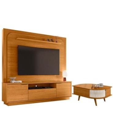 Imagem de Estante Home Theater Nilo sem Pés Cinamomo com Mesa de Centro Indianáp
