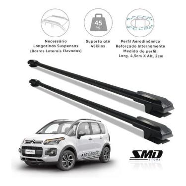 Imagem de Rack Travessa de Teto Citroen Aircross 2010 a 2020 Preto - SMD, PRETO,