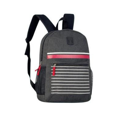 Imagem de Mochila Bolsa De Costas Masculina Listrada Escolar Para Faculdade E Tr