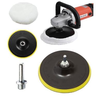 Imagem de 1 Disco Prato 7 Polegadas 180mm + 1 Boina Lã + 1 Adaptador M14 KaQi