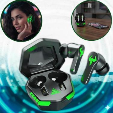 Imagem de Fone De Ouvido Bluetooth Tws 5.3 Gamer Sem Fio Bateria Academia Preto 