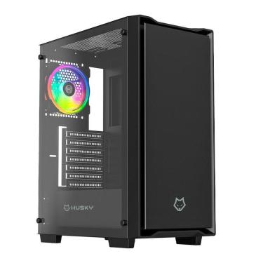 Imagem de Gabinete Gamer Husky Dome 110, Mid Tower, ATX, Lateral em Vidro, Sem FANs, Preto - HGN1...