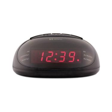 Imagem de Despertador Rádio Relógio Preto Herweg 8112 único