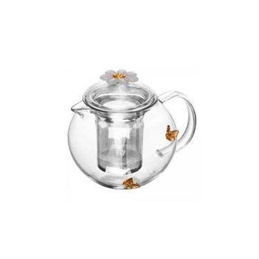 Imagem de Bule de Vidro com Infusor Inox e Tampa Decorada Wolff Sun Garden
