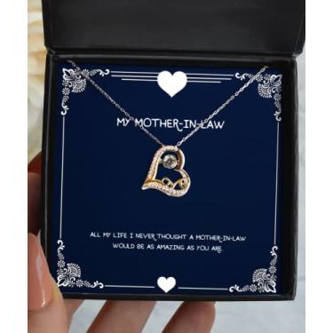 Imagem de SpreadPassion Presentes úteis para a sogra, All My Life I Never Thought A Mother-In-Law Would Be As, colar engraçado de amor para mãe da filha