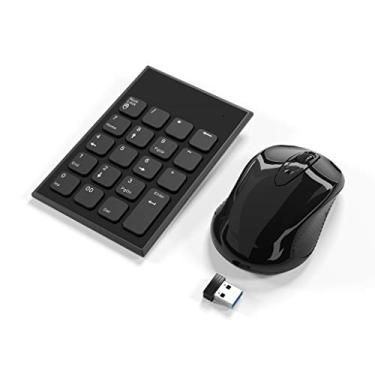 Imagem de Teclado numérico e mouse sem fio, Yeemie Pro 2.4G portátil Ultra Slim USB teclado numérico e mouse para laptop, notebook, desktop, computador PC - apenas um receptor USB