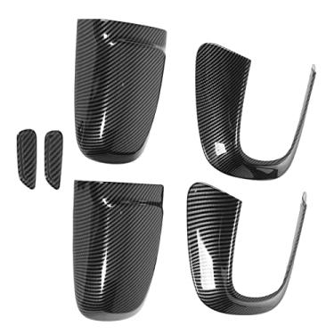 Imagem de Capa de painel de encosto de cabeça, 6 peças de fibra de carbono estilo ABS kit de moldura substituição elegante para C-Class 2022 para decoração