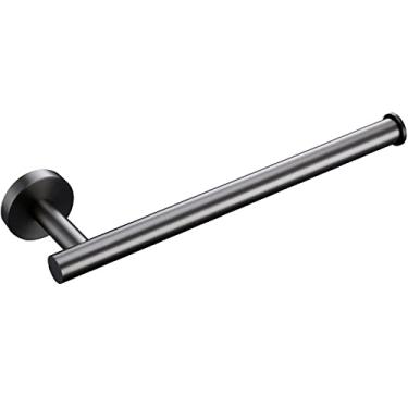 Imagem de Pistola de aço inoxidável cinza preto cromado polido ouro escovado gancho gancho barra de toalha suporte de papel acessórios de banheiro, toalheiro cinza pistola