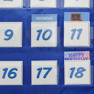 Imagem de LUGU Calendário de sala de aula escolar Gráfico de bolso Calendário de parede e gráfico meteorológico com 117 cartões suprimentos pa fer mentas de ensino, 25,75 * 33,75 pol.