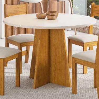 Imagem de Mesa Redonda 90x90 Mel/off White Slin Viero Mel/off White