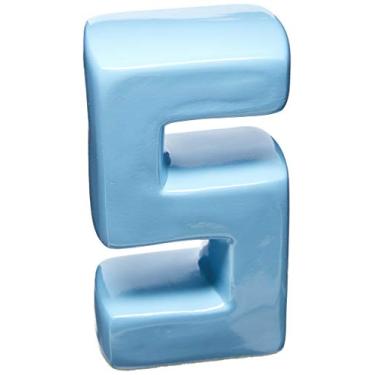 Imagem de Letra S Decorativa Ceramicas Pegorin Azul Bebe