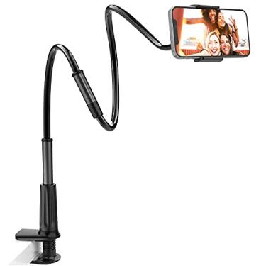Imagem de Suporte para telefone celular Gooseneck, licheers Suporte flexível para telefone preguiçoso para telefone 11 Pro XS Max XR X 8 7 6 6S Plus, Samsung e dispositivos de 3.5-7 polegadas, Comprimento total 43.3In (Preto)
