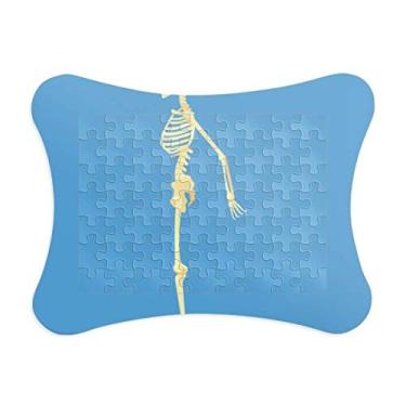 Imagem de Moldura de quebra-cabeça de ilustração de osso lateral humano, enfeite de jogo de quebra-cabeça