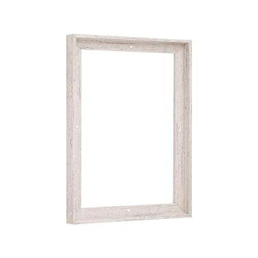 Imagem de Pixy Canvas Estruturas flutuantes de 22,8 x 30,5 cm para pinturas em tela | Moldura flutuante para telas esticadas e painéis de tela | 3,8 cm de espessura para tela de 1,9 cm de profundidade (branco envelhecido, 22,8 x 30,5 cm)